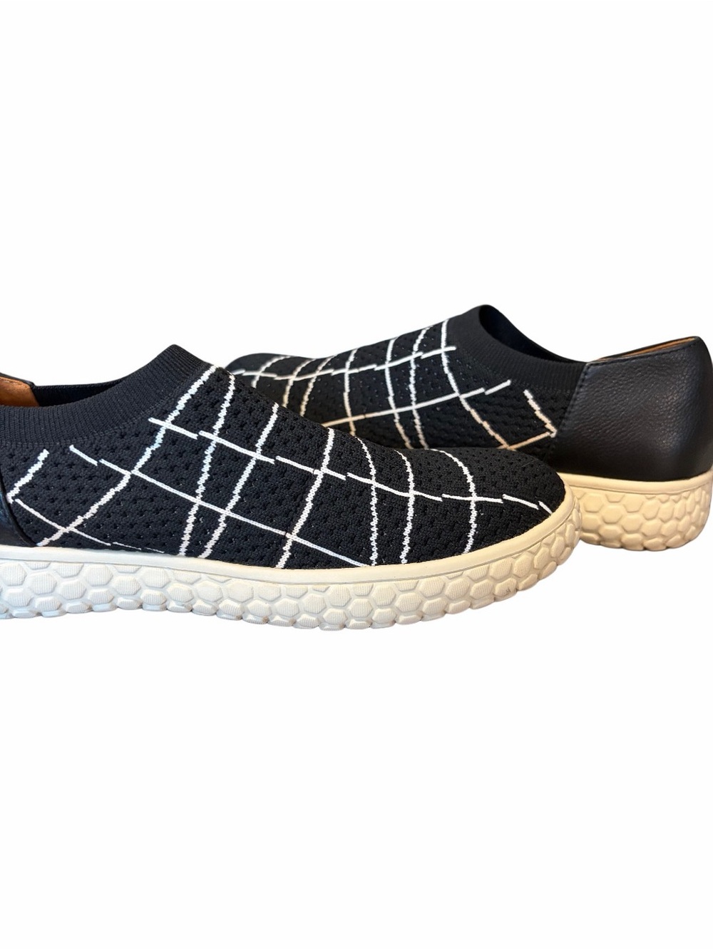 L’Amour Des Pieds Zhondra Knit Black White Slip On Comfort Shoe Sneaker 8.5 - Picture 3 of 9